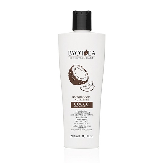 Подхранващ душ- гел с 100 % екстракт от органичен кокос Byothea, 240 мл.